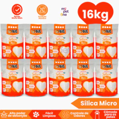 Kit 10 Areia Sílica Fina Great Pets para Gatos - 1,6 Kg