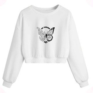Casaco Cropped de Moletom  Estilo e Conforto em uma Só Peça Borboleta Floral