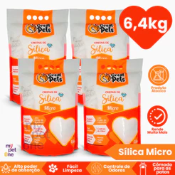 Kit 4 Areia Sílica Fina Great Pets para Gatos - 1,6 Kg