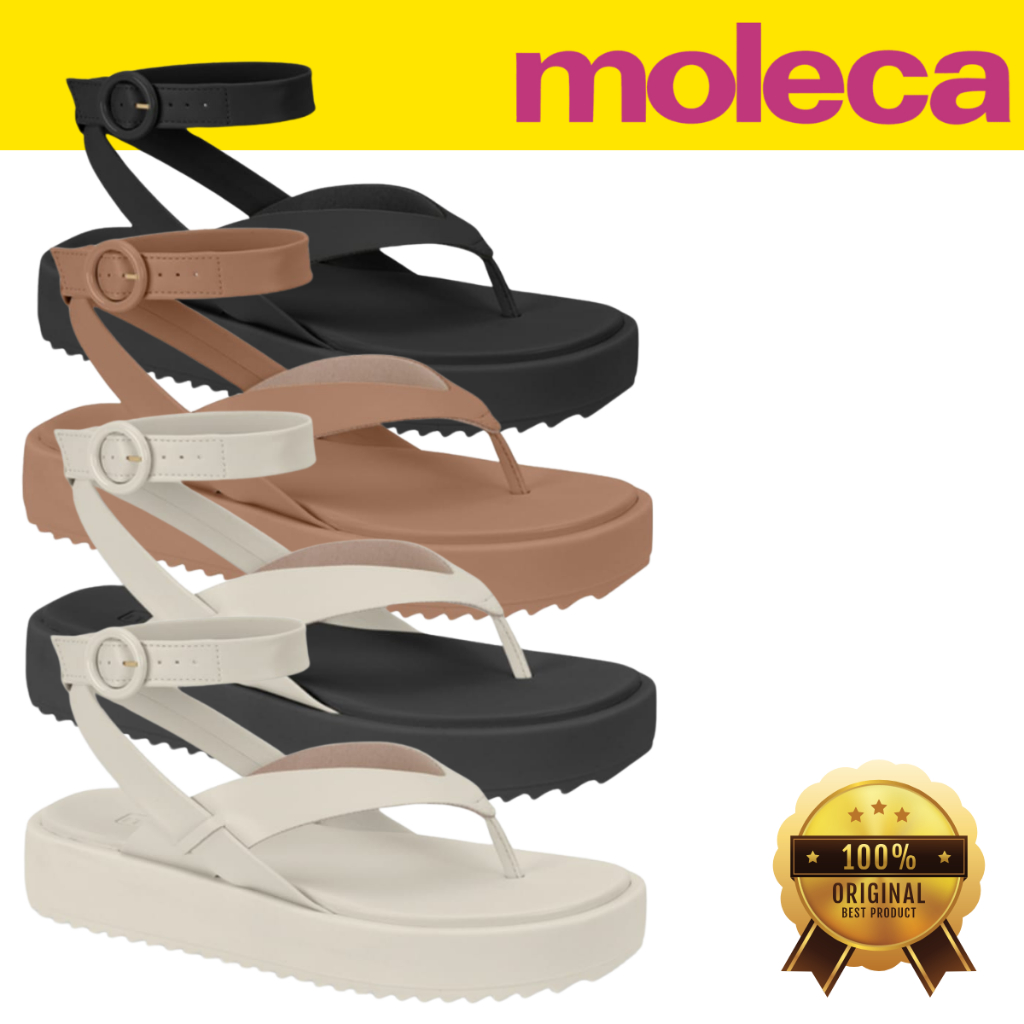 Sandália Moleca Feminina Papete Flatform Tamanco Tratorada De Dedo Fivela Tiras Confortável Rasteira