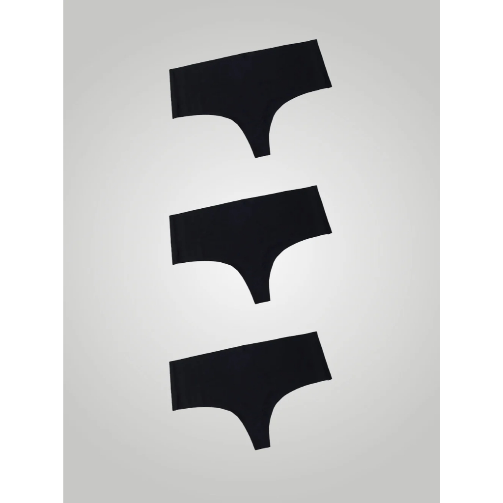 Kit com 3 Calcinhas Fio Dental Cintura Alta Sem Costura Segunda Pele