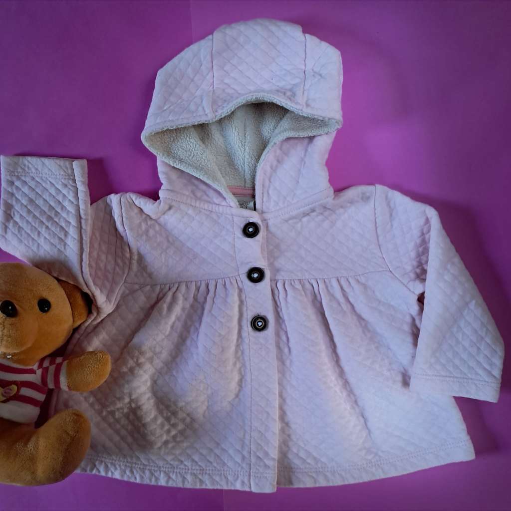 Casaquinho Matelado com Capuz – Rosa Bebê | Pingo Lelê | Tamanho M (3 a 6 meses)