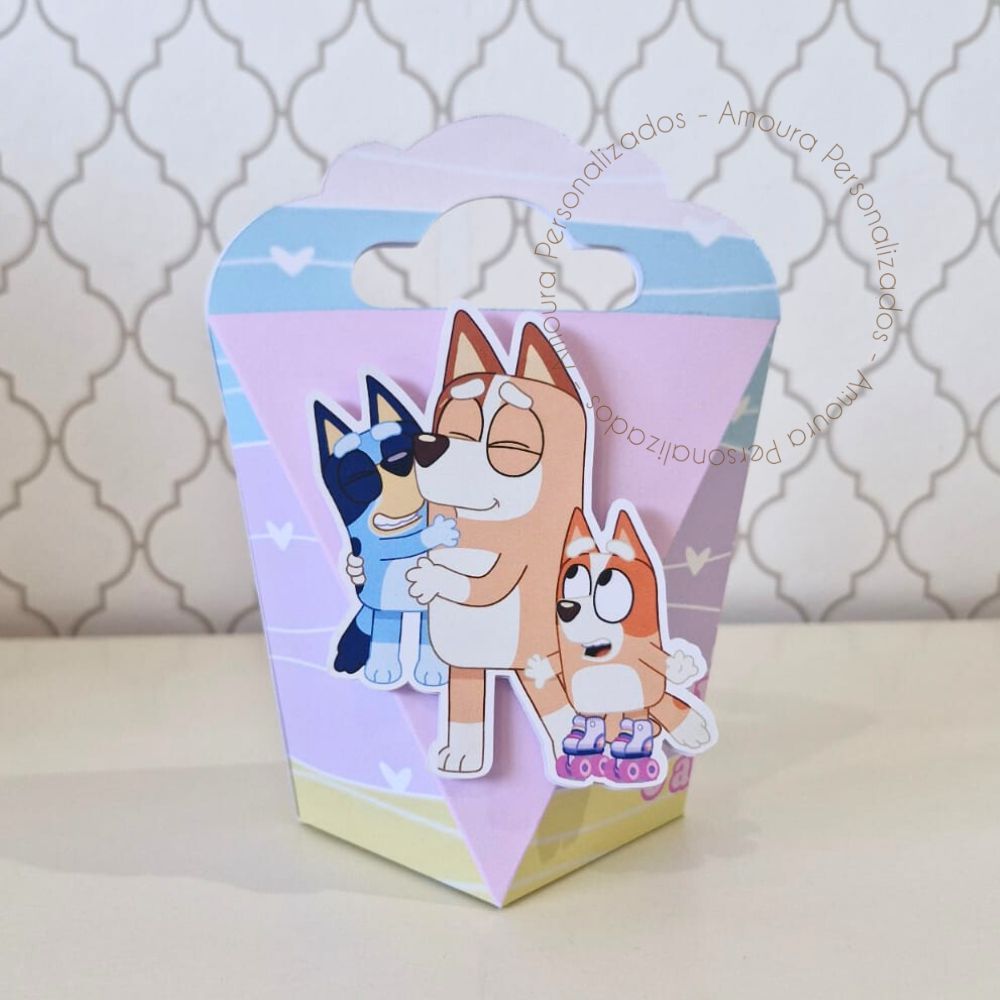 CAIXA TRIANGULOVE PERSONALIZADA PARA LEMBRANCINHAS BLUEY MENINA | CAIXINHA | FESTA | ANIVERSARIO