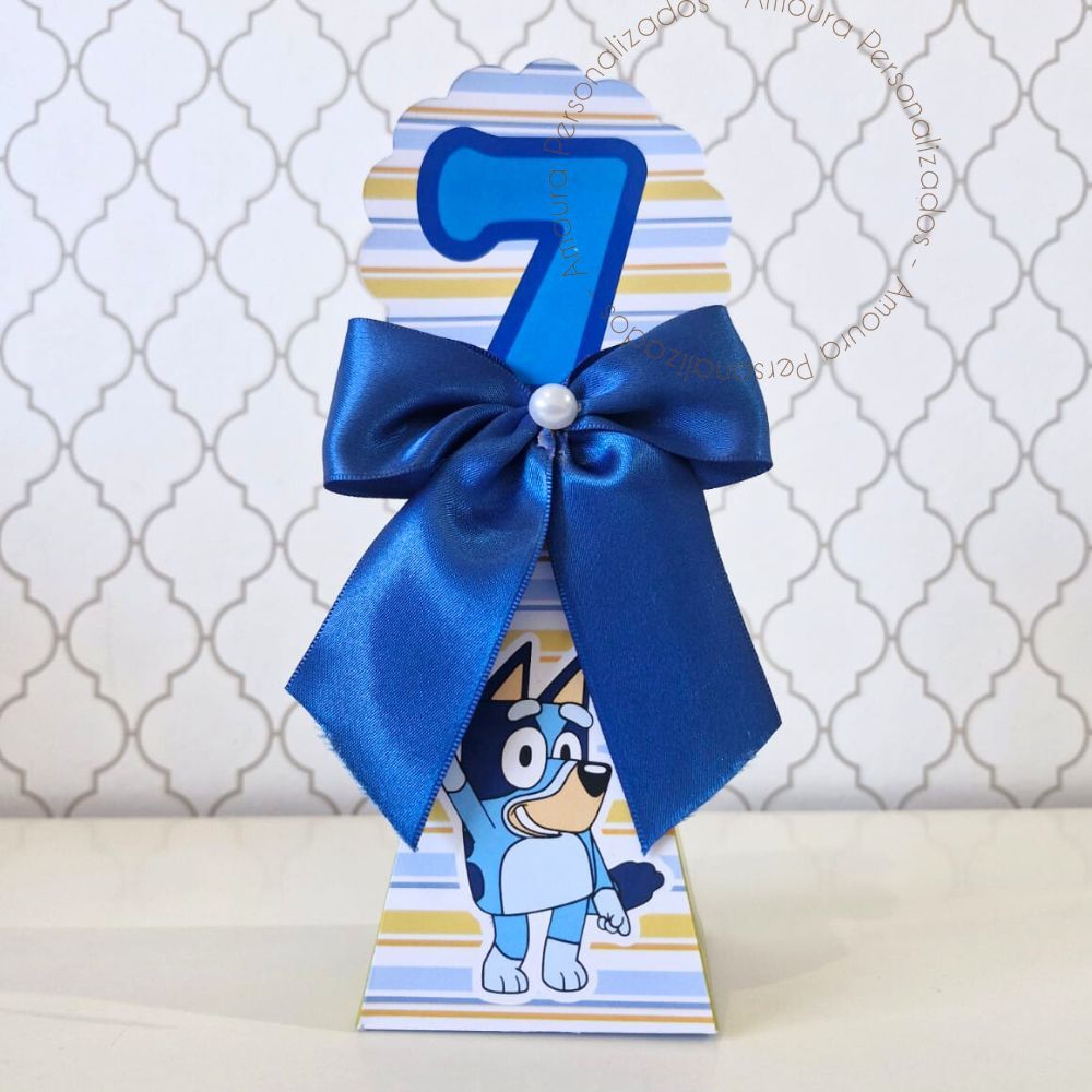CAIXA PIRÂMIDE PERSONALIZADA PARA LEMBRANCINHAS BLUEY MENINO| CAIXINHA| FESTA| INFANTIL| ANIVERSARIO