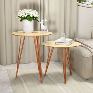 Kit Duas Mesas De Centro Decoração Sala Ferro Apoio Obejtos em Oferta na Shopee