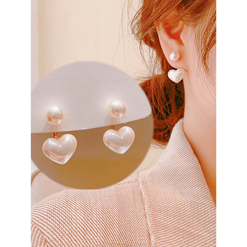 "Brinco de Pérola com Pingente de Coração – Romantismo e Elegância Feminina" em Oferta na Shopee