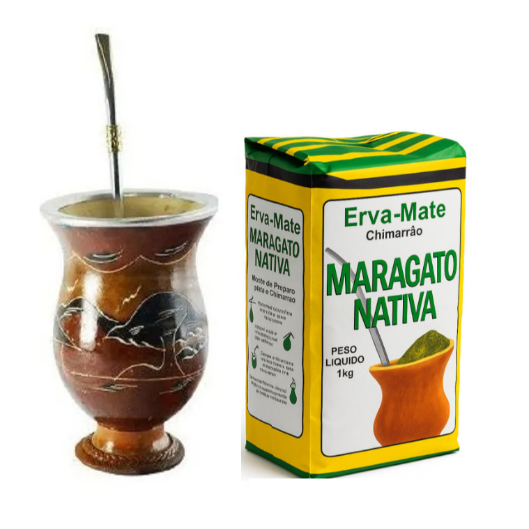 Kit Cuia Bomba Erva-mate Chimarrao Jogo Natural 3 Peças