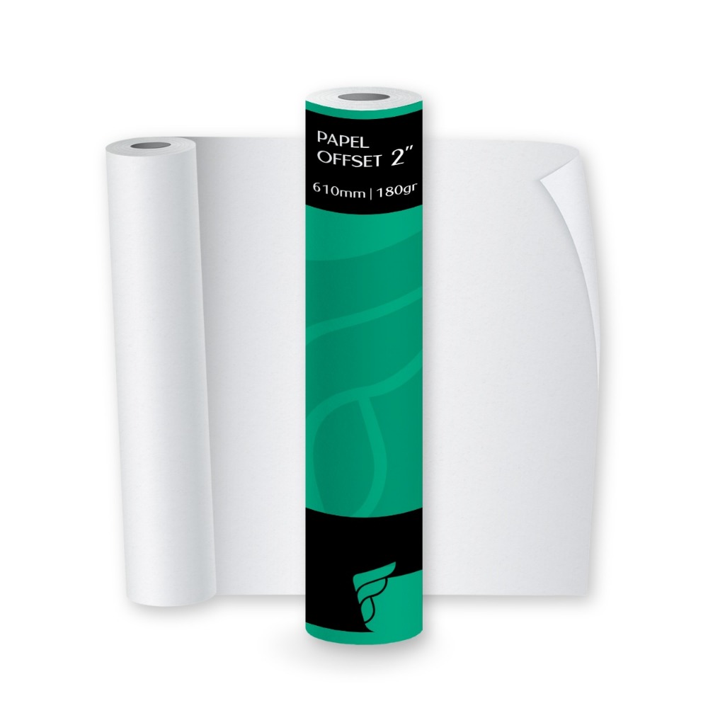 Bobina Papel Offset Sulfite 180g 610mm x 30m tubo 2 polegadas