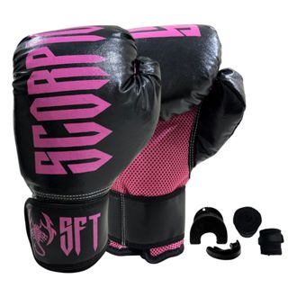 Luvas Muay Thai Boxe Kickboxing Sparring Scorpions + Bandagem + Bucal+Sacola em Oferta na Shopee