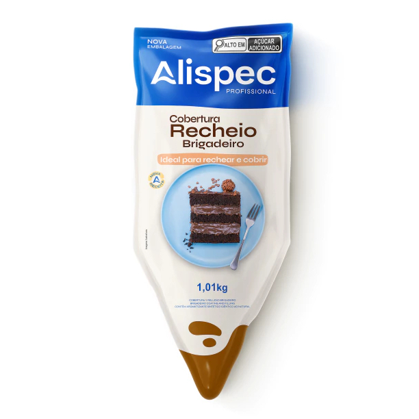 Cobertura Recheio Brigadeiro 1,01kg Alispec Bisnaga Para Bolo Doces