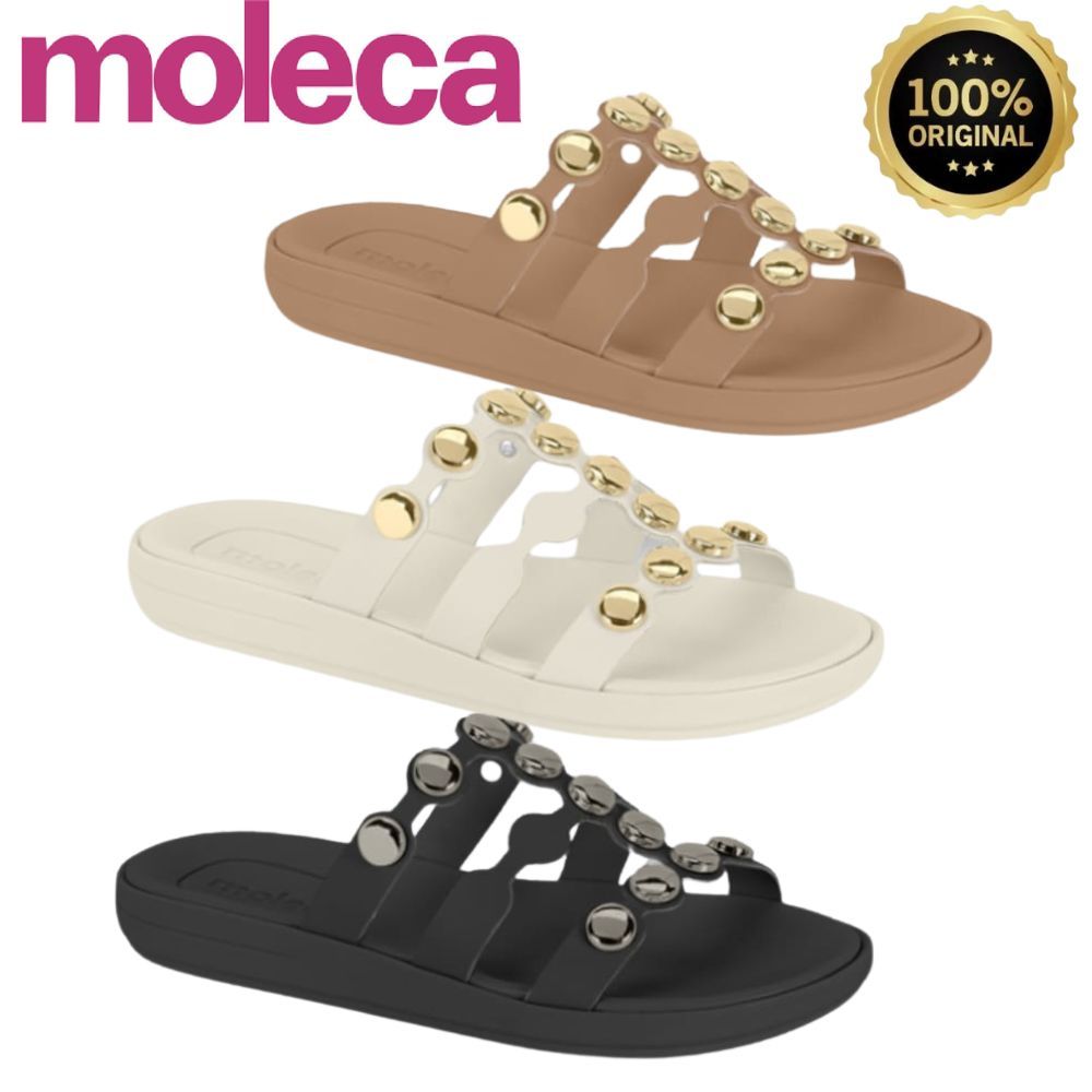 Papete Moleca 5525-105 Sandália Feminina Macia Flat Macia Confortável em Oferta na Shopee