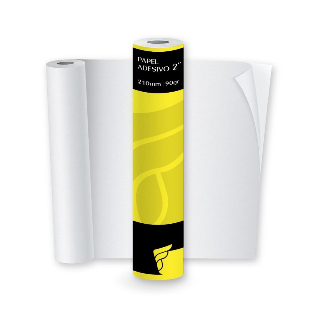 Bobina Papel Offset Adesivo para Plotter e impressora A3 e A4 210mm x 30m tubo 2 polegadas Jato de Tinta e Laser