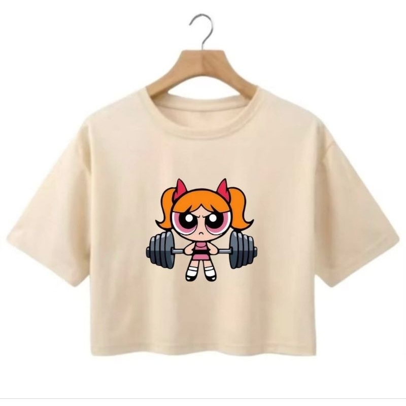 Camiseta Cropped Feminino Super Poderosas Florzinha Academia Confortável em Algodão Premium Envio Imediato