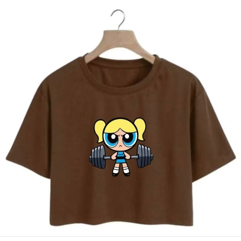 Cropped Camiseta Feminino Lindinha Super Poderosas Academia Em Algodão Confortável Envio Imediato