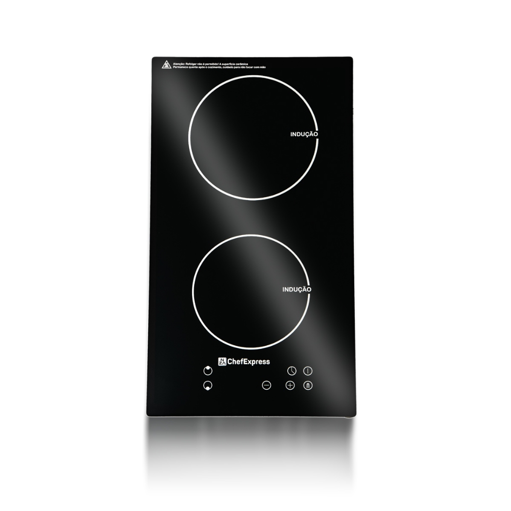 Cooktop de Indução 2 Bocas 3500W Portátil Preto Painel Touch, Timer e Trava de Segurança - 110V/220V
