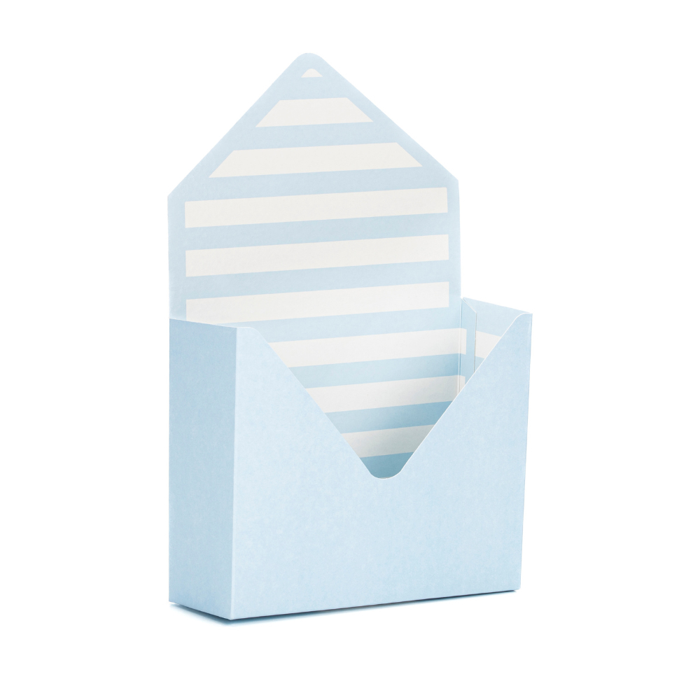 Embalagem Para Flores e Presentes Modelo Carta Envelope Azul Bebê (05 unidades)