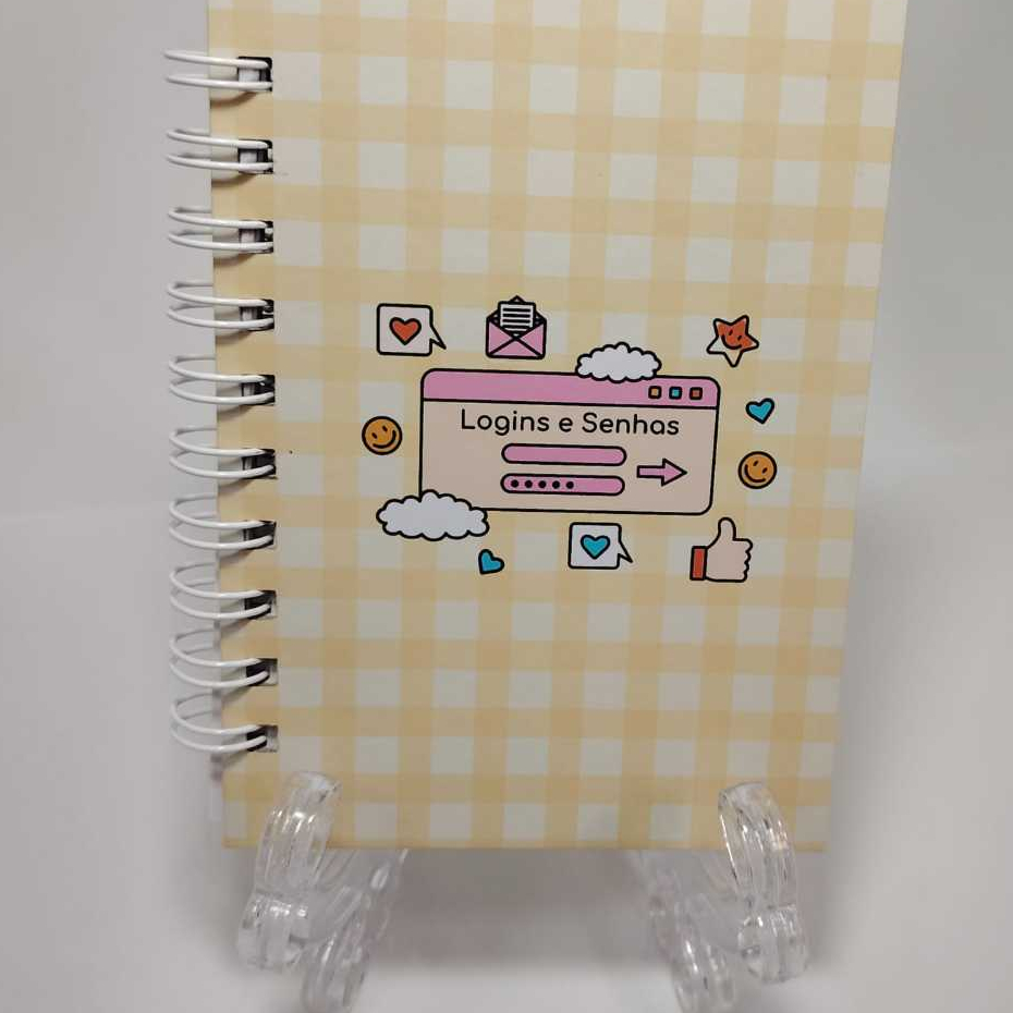 Caderno de Login e Senha | Tamanho A6 | 50 Folhas
