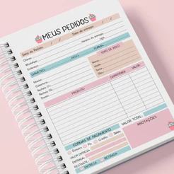 Agenda de Pedidos Confeitaria - Doceria - 200 páginas