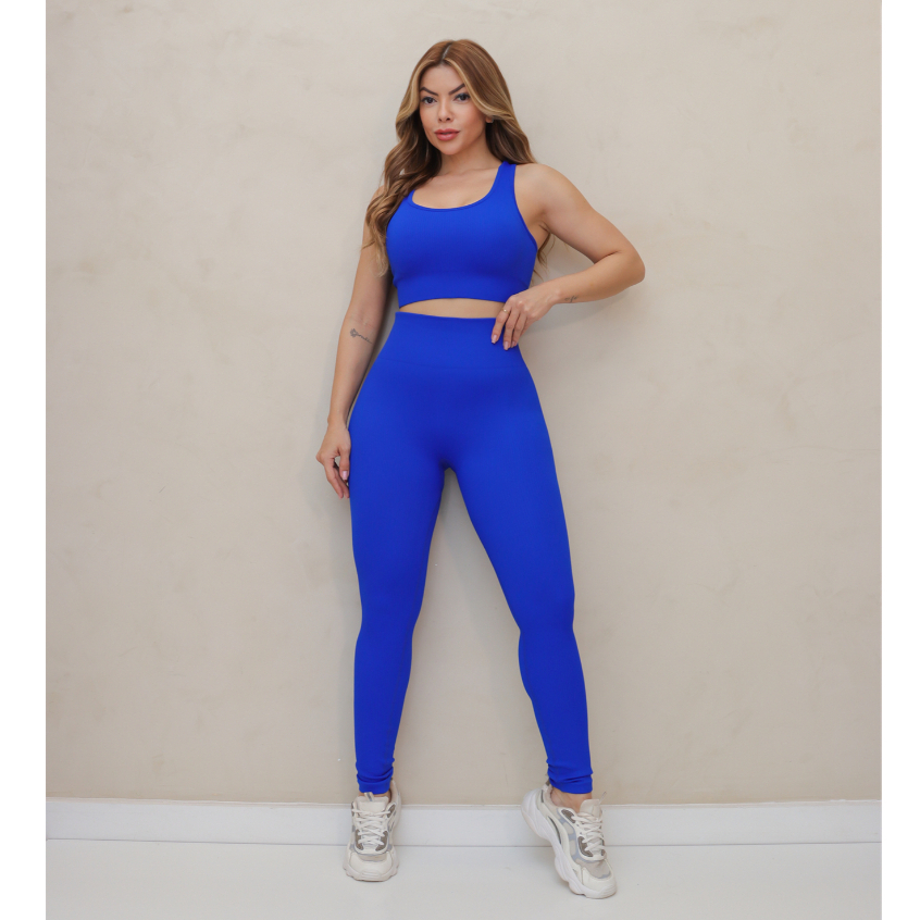 Conjunto Feminino Academia Poliamida Esportivo Canelado Elástico Fitness 3RD SD1713