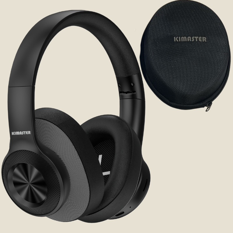 Headphone Bluetooth Kimaster K88 Bass Xtreme – Graves, 12h Bateria, USB-C Preto Com Capa em Oferta na Shopee