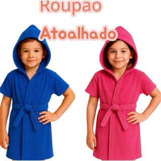 ROUPÃO INFANTIL BANHO COM CAPUZ ATOALHADO MACIO