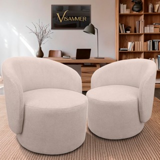 Kit 02 Poltrona Organica Tecido Boucle Para Sala Salão de Beleza Estetica Visammer em Oferta na Shopee