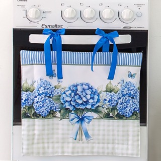 Cortina Para Forno 5 e 6 Bocas 65cm x 45cm - Estampa Hortênsia Digital em Oferta na Shopee