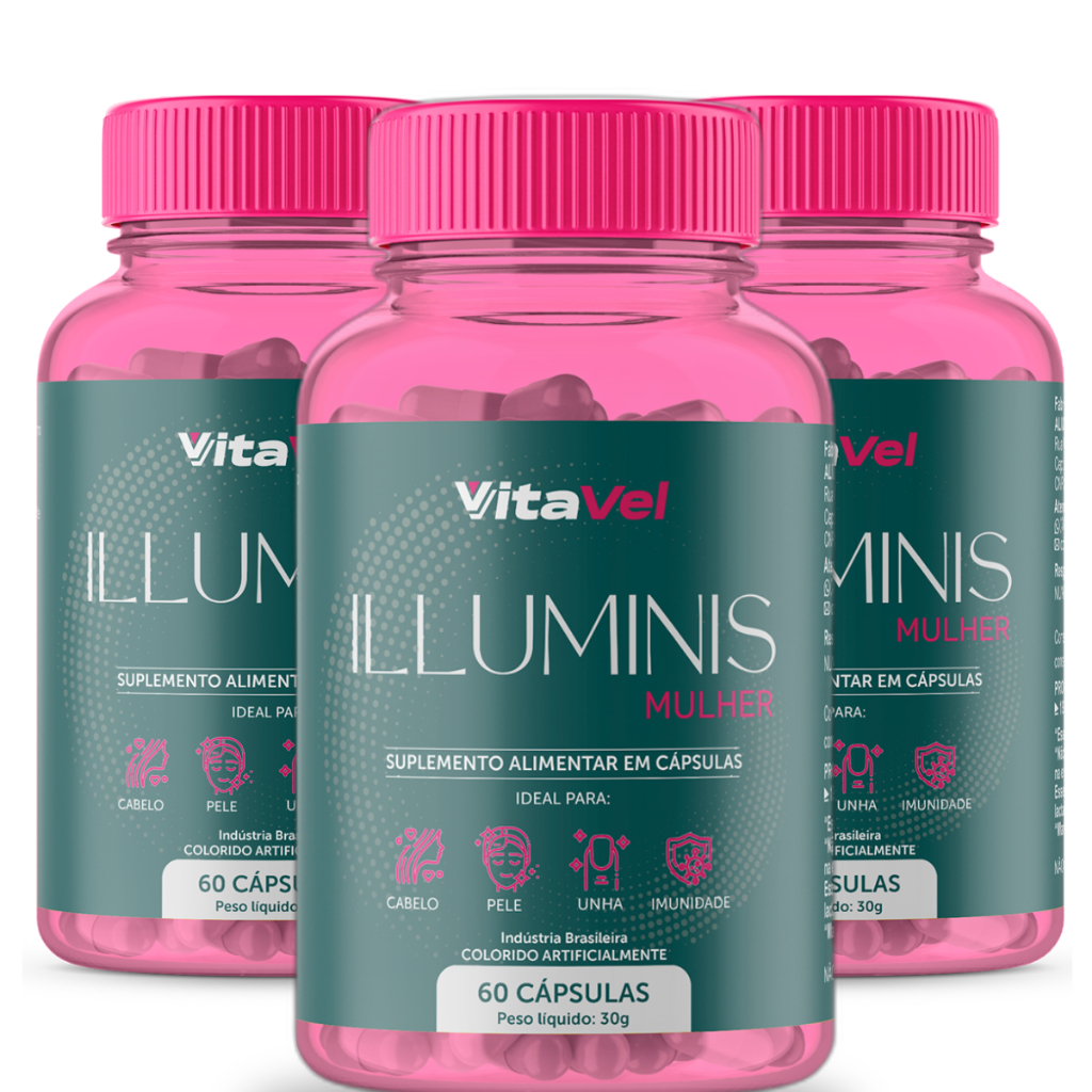 KIT 3 Suplemento Multivitaminico Feminino Para Cabelo Pele Unhas e Imunidade - Vitavel