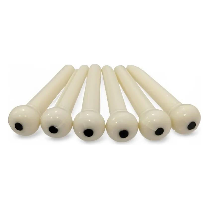 Kit De 6 Pinos Para Violão Aço/Guitarra Cor Creme
