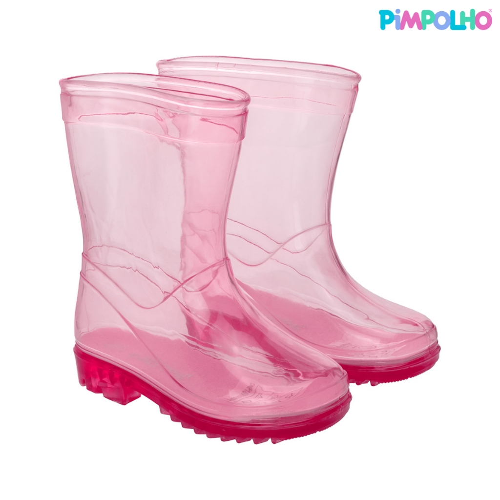 Galocha Infantil Transparente Rosa Feminina Pimpolho em Oferta na Shopee