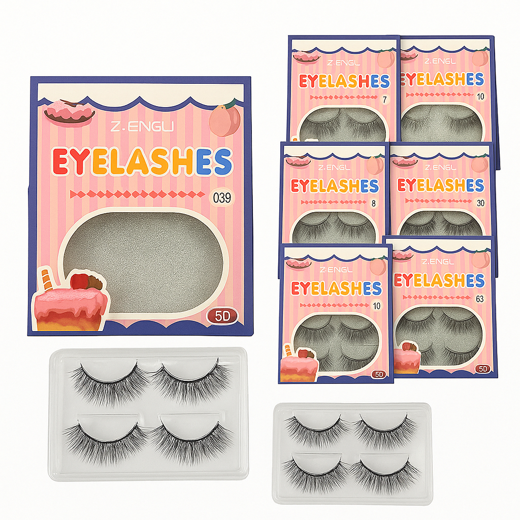 12 Pares de Cílios 5D Eyelashes Volumosos Naturais em Oferta na Shopee