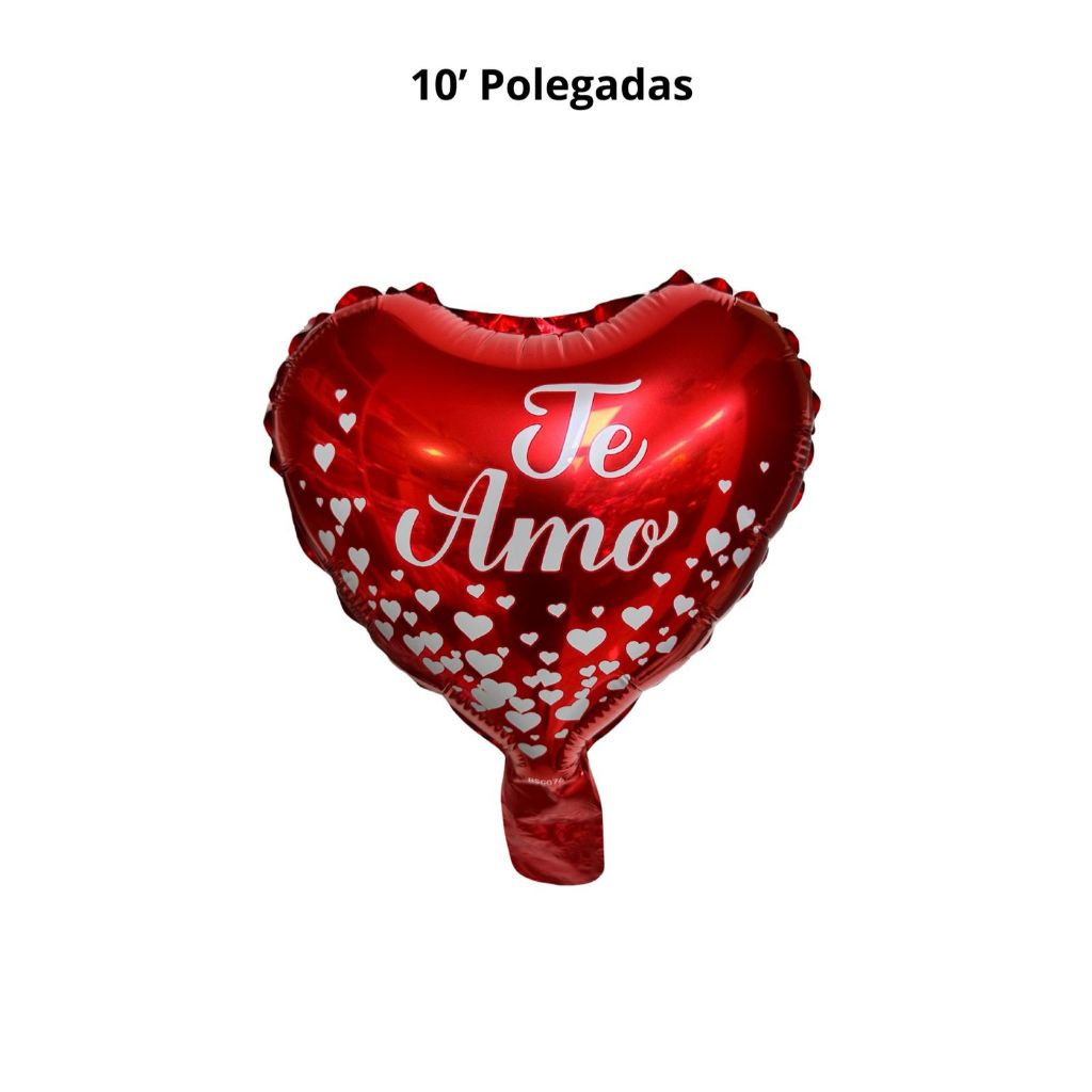 Balão Metalizado Coração - Te amo com corações 10 polegadas festas decoração enfeite dia das mães