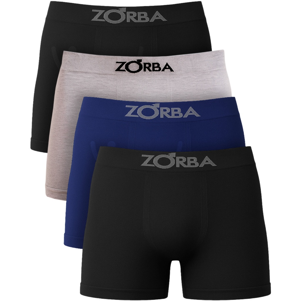 Kit com 4 Cuecas Boxer Masculina Box Algodão Sem Costura Confortável Zorba em Oferta na Shopee