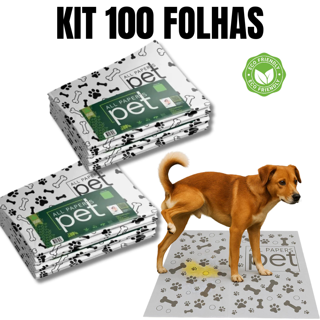 Kit Jornal Pet Higiênico 50/100/150/200 Folhas Biodegradável Atóxico Não Mancha — imagem 1