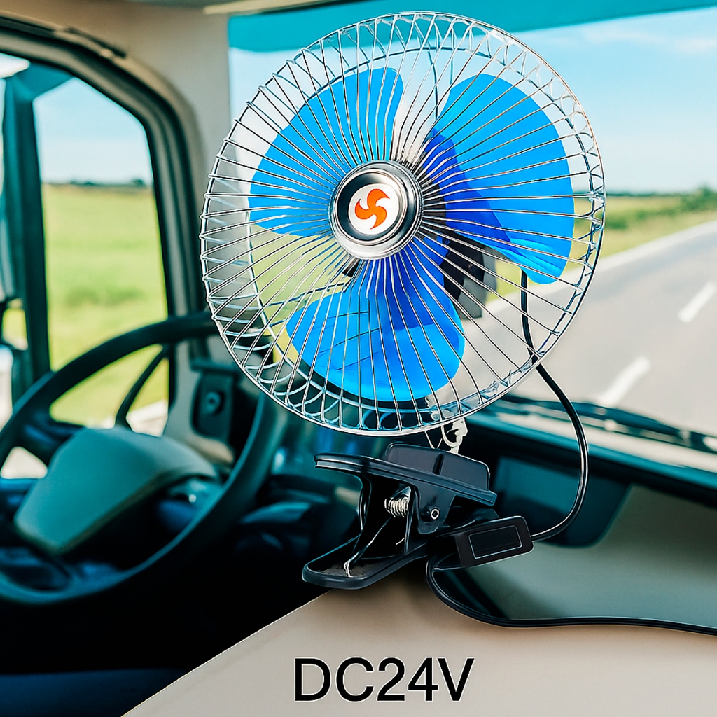 Ventilador Automotivo Super Silencioso Carro Kombi Van Trailler Motor home 24v 6" - 8" Polegadas