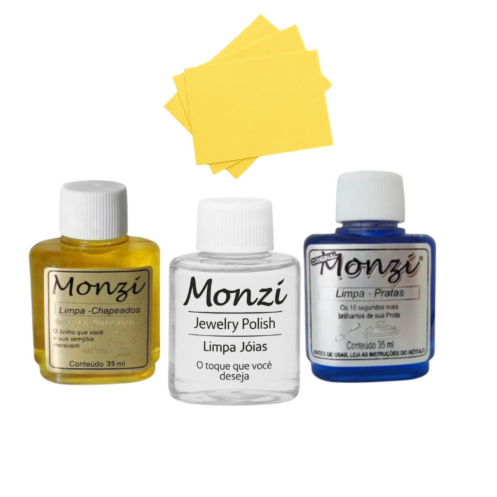 Limpa Prata ou Flanela monzi original frasco 35ml ou Flanela polidora (ESCOLHA SEU KIT/ITEM) em Oferta na Shopee