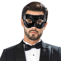 Mascara Noivo Casamento 15 Anos Retro Baile Preto Festa Luxo