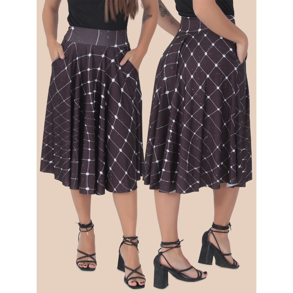 Saia Feminina Godê Plissada Moda Evangelica