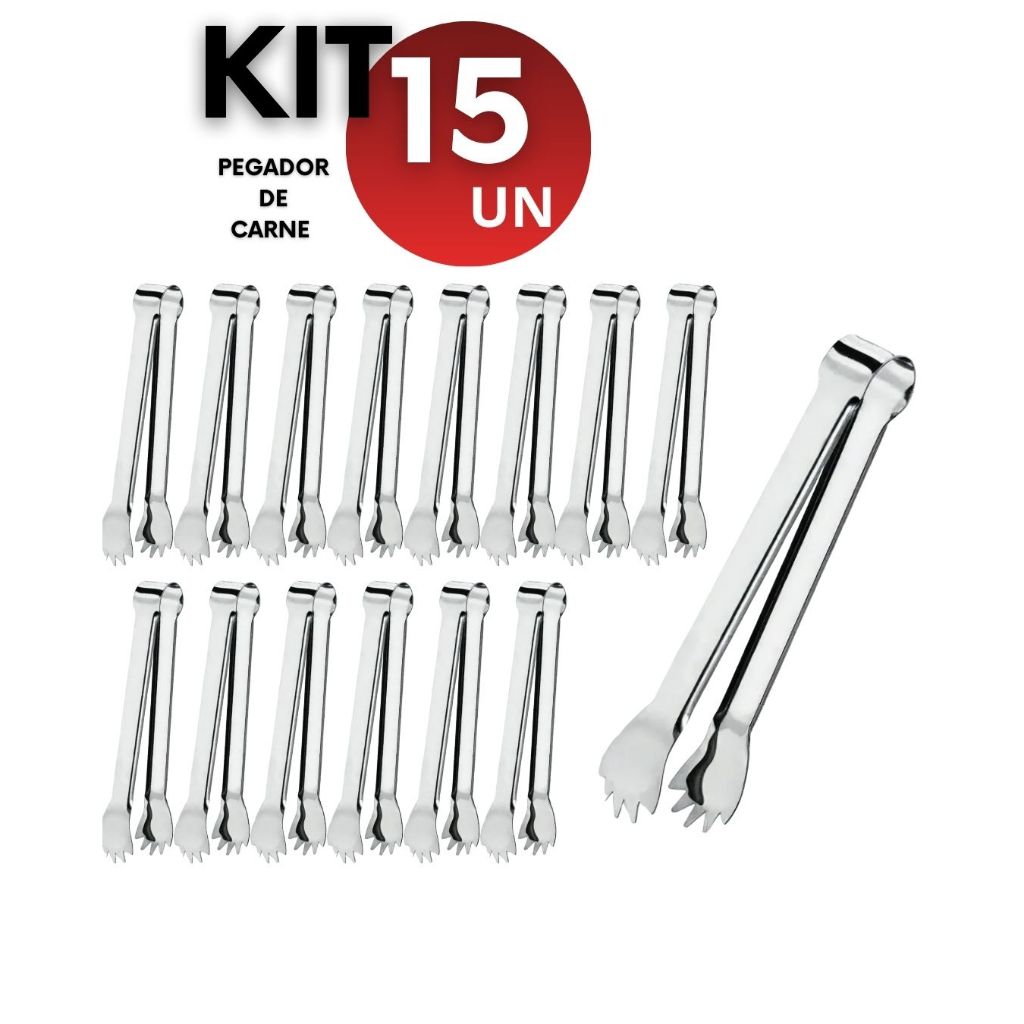 Kit 3 10 15 Pegadores de Carnes Aço inoxidável Utensílio Churrasco Bares Restaurantes Drinks Profissional
