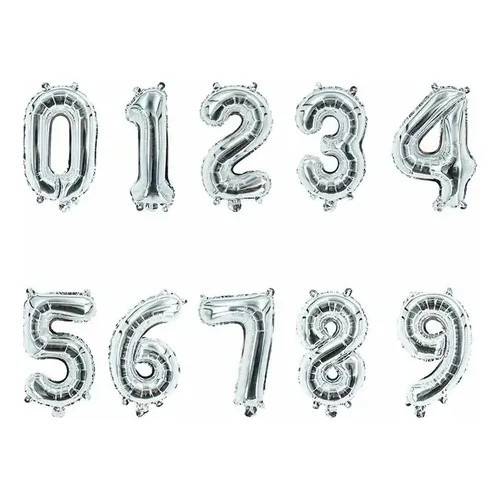 Kit 2 Números Prata Metalizado 40 Cms - Festa Aniversário. Bodas, Festa 15 Anos, Preço Atacado