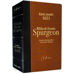 Bíblia de Estudo Spurgeon - King James 1611 - Letra Grande - Luxo - Marrom e Preta