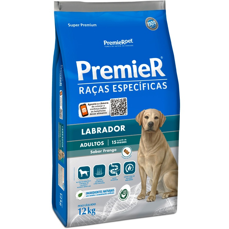 Ração Premier Labrador Raças Específicas Cães Adultos 12kg