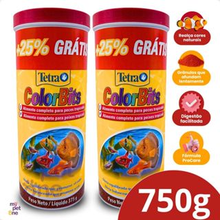 Kit 2 Ração Peixe Colorbits Granules Tetra - 375g em Oferta na Shopee