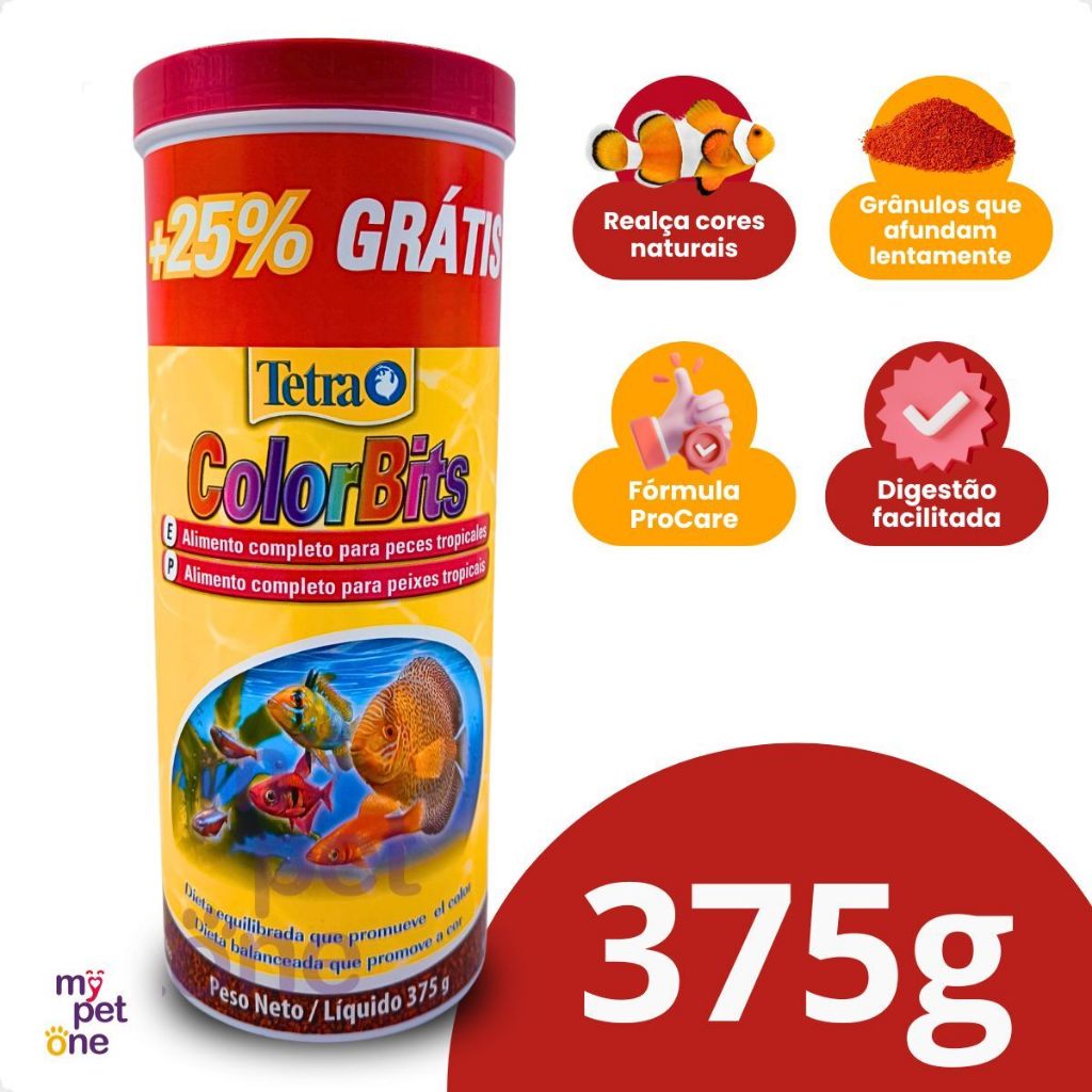 Ração Peixe Colorbits Granules Tetra - 375g em Oferta na Shopee