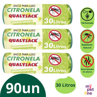 Saco De Lixo Pia e Banheiro com Aroma Citronela 90un - 30L em Oferta na Shopee
