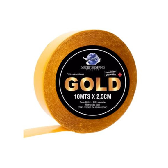 Fita Adesiva - Gold + 10 Mts 2,5cm - Prótese Capilar Perucas em Oferta na Shopee