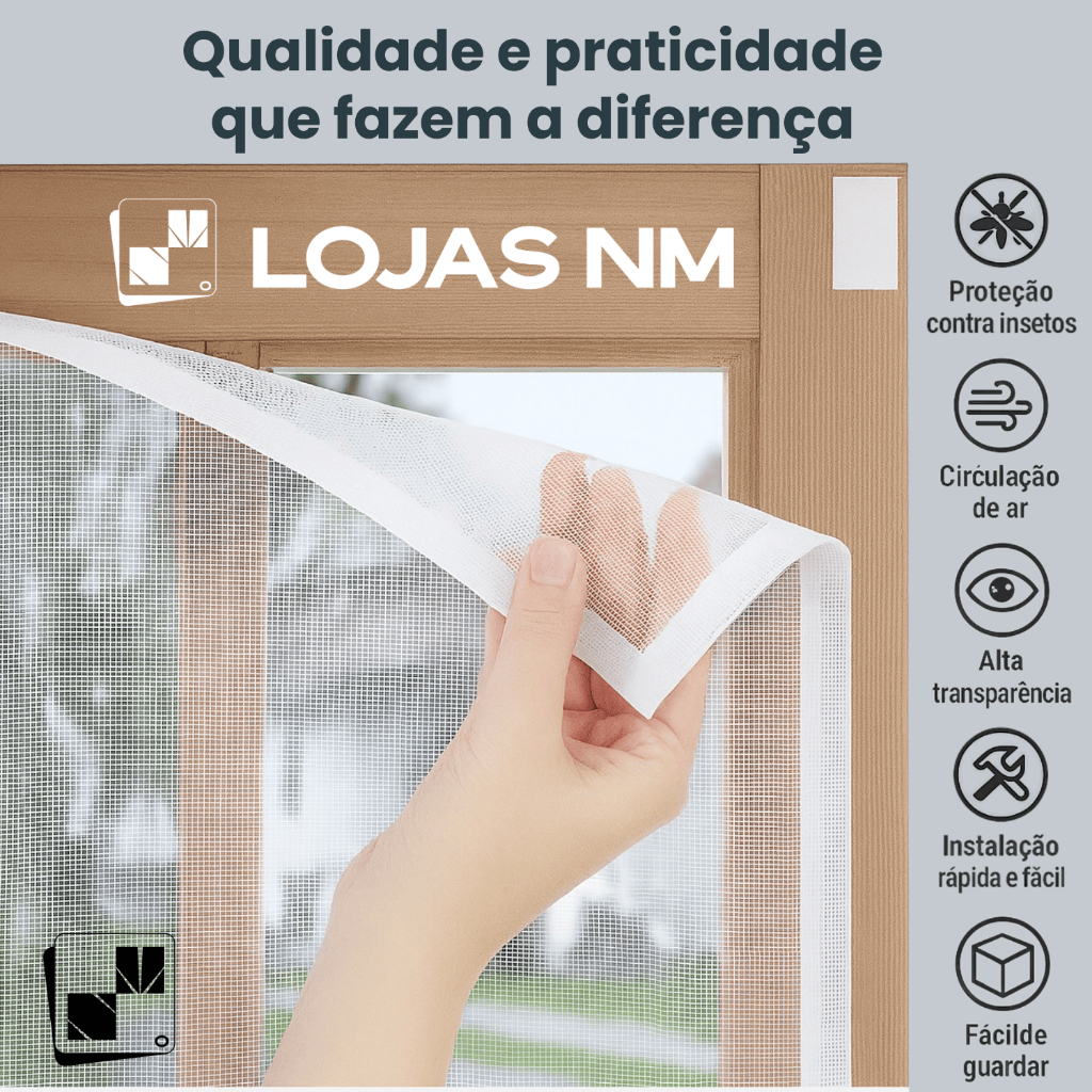 Tela Mosquiteiro Magik Tela Para Janela Com Velcro Removível Proteção De Tela Todos Os Tamanhos — imagem 2 de 2