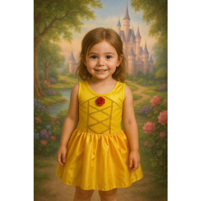 FANTASIA PRINCESA BELA INFANTIL ADULTO CARNAVAL BLOCO 2024