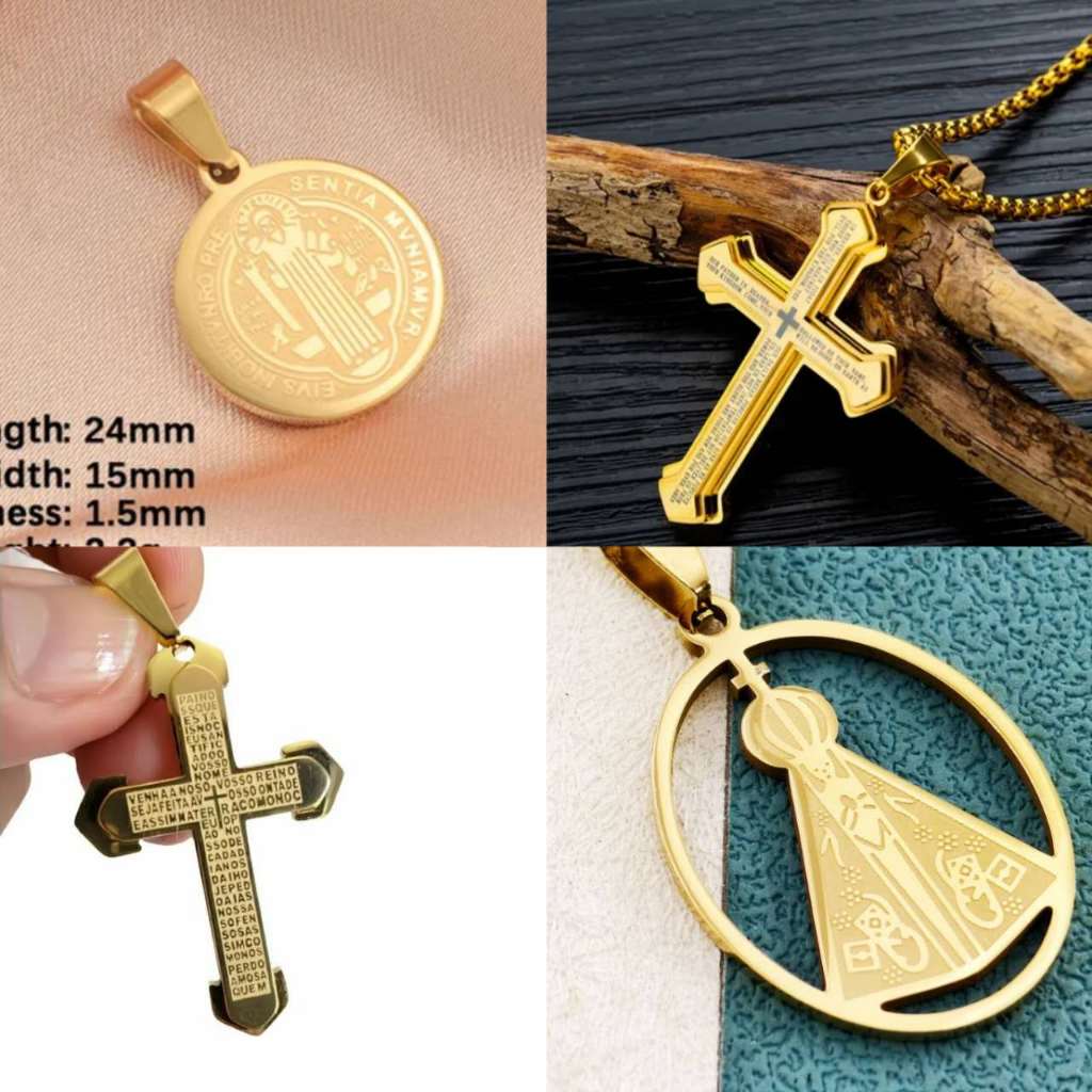 Kit 2 Pingente  Medalha De São Bento Em Aço inoxidável em Oferta na Shopee