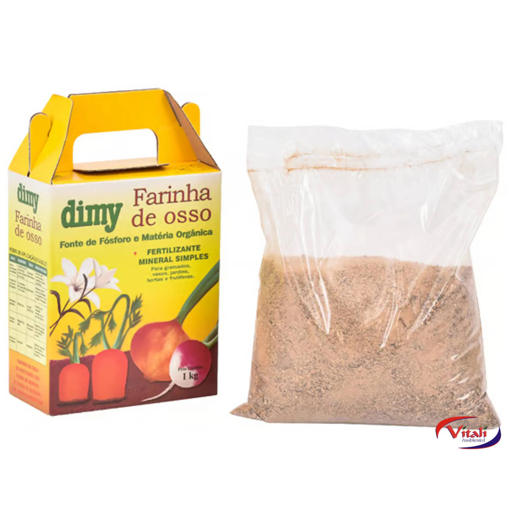 Adubo Fertilizante Farinha de Osso Dimy 1 kg